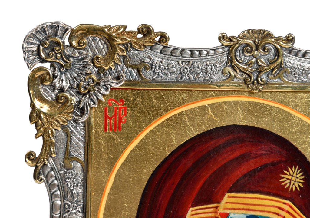 Икона "Казанская Божья Матерь" - оклад из серебра