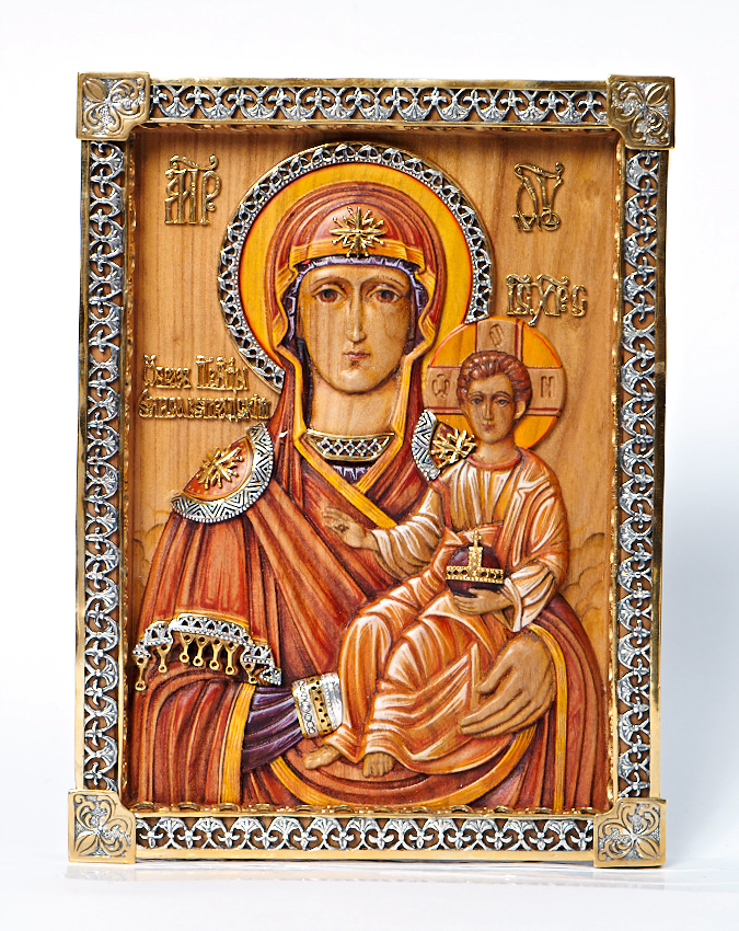 Подарочная икона "Божья Матерь Елисаветградская" в серебре
