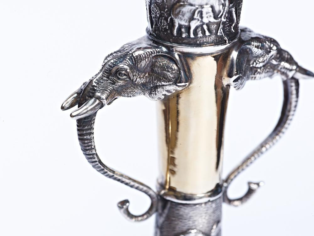 Серебряная ваза "Слоны" 