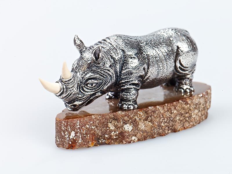 Серебряная статуэтка "Носорог"