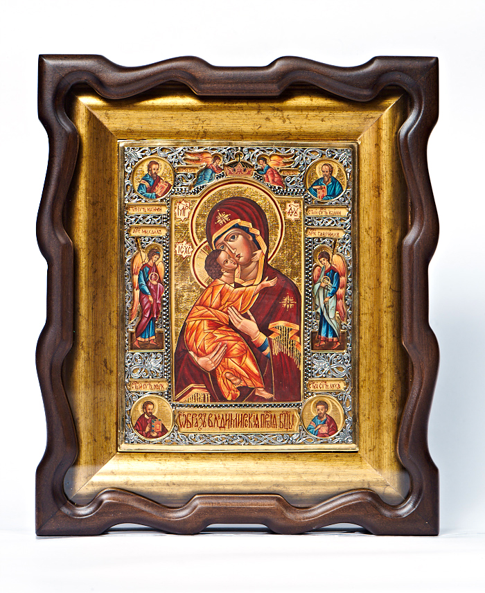 Подарочная икона "Владимирская Божья Матерь" в серебре