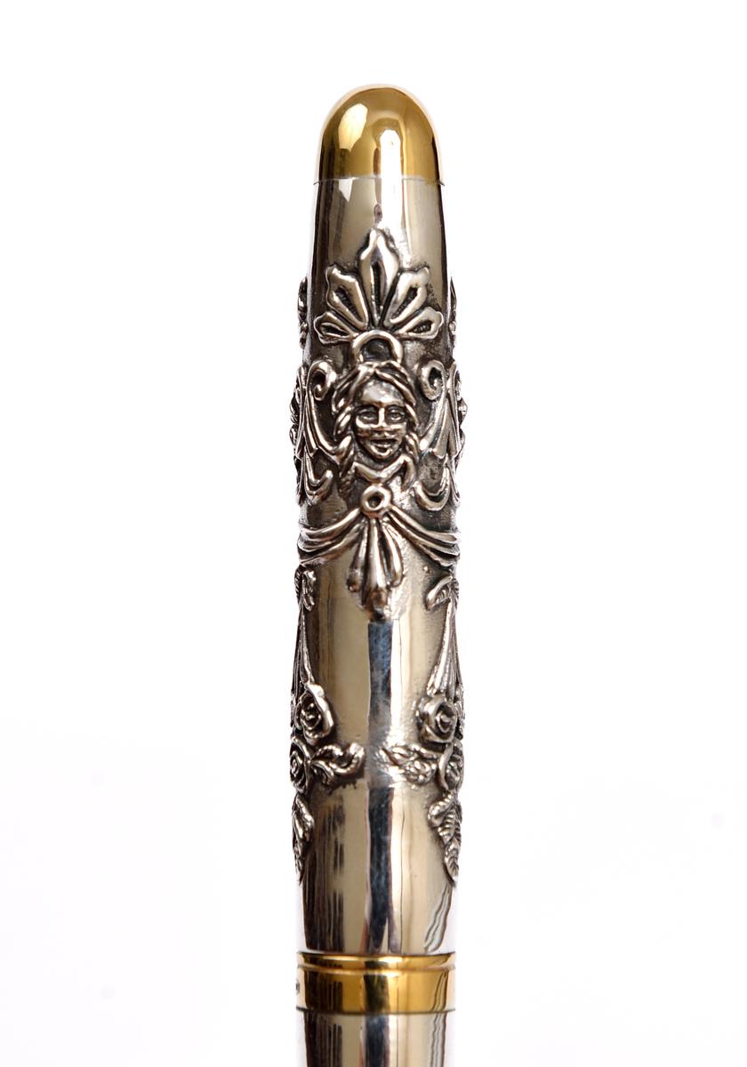Ручка "Театральная"  - серебро, позолота