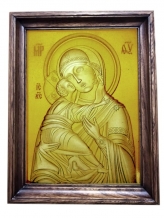 Икона из янтаря "Владимирская Божия Матерь"