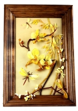 Картина из натурального янтаря "Орхидея"