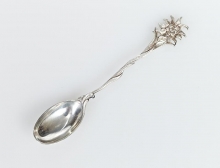 Серебряная  кофейная ложка  "Эдельвейс"