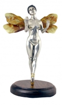 Серебряная статуэтка с янтарём "Фея"