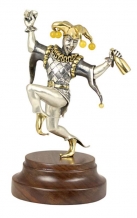 Серебряная статуэтка с янтарём "Арлекино"