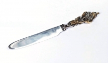 Нож  серебряный столовый "Английская корона"