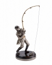 Фото - Серебряная статуэтка на янтарной подставке "Рыбак"